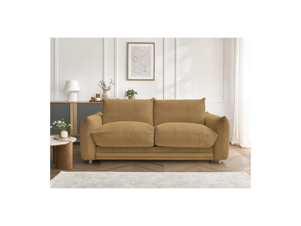 Ernest - Canapé Droit Convertible 3 Places - Tissu Velours Côtelé