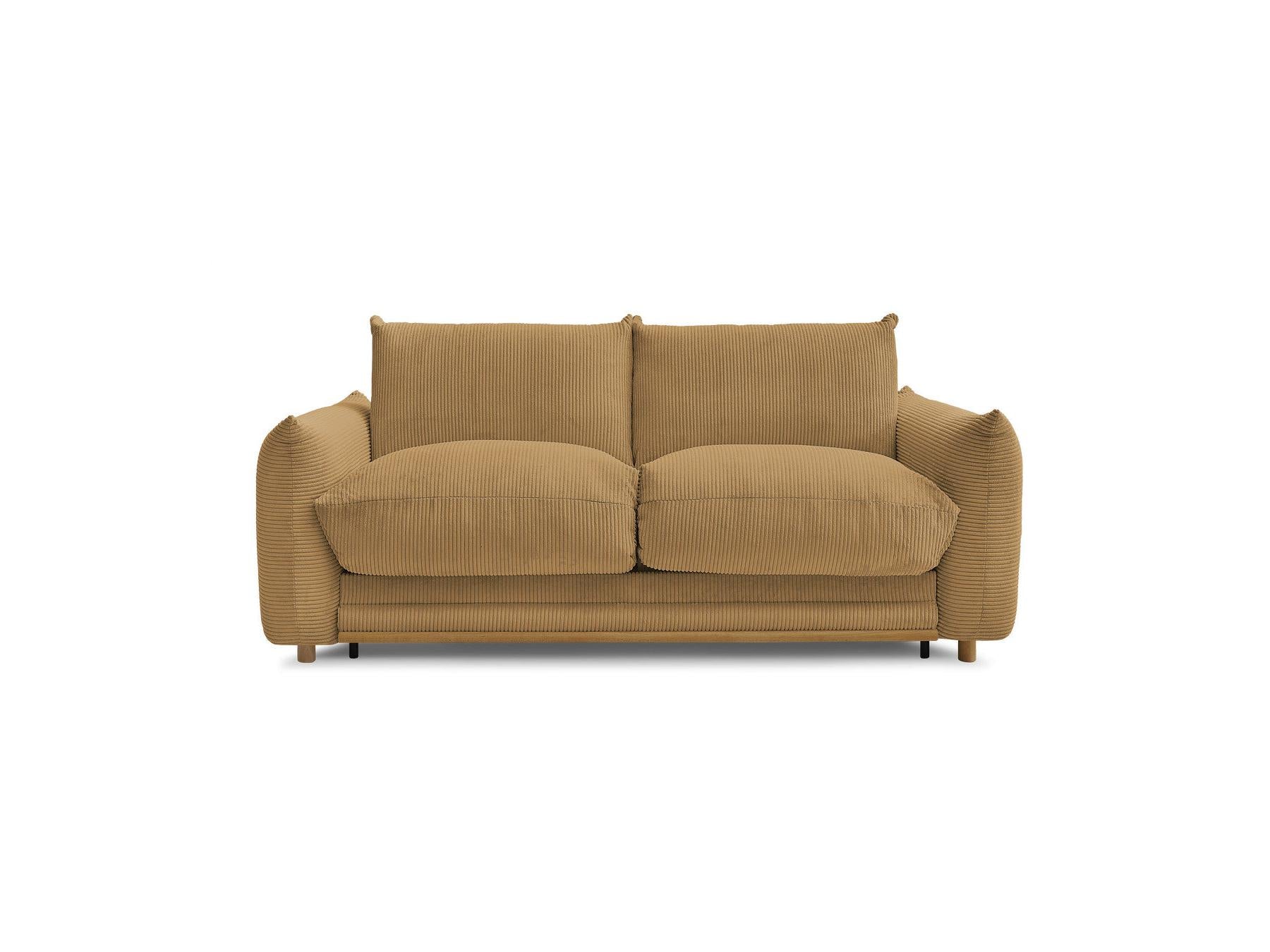 Ernest - Canapé Droit Convertible 3 Places - Tissu Velours Côtelé