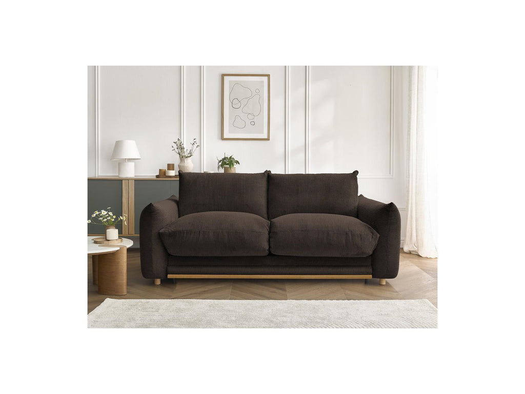 Ernest - Canapé Droit Convertible 3 Places - Tissu Velours Côtelé