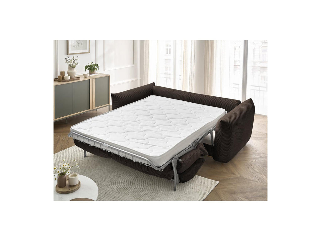 Ernest - Canapé Droit Convertible 3 Places - Tissu Velours Côtelé