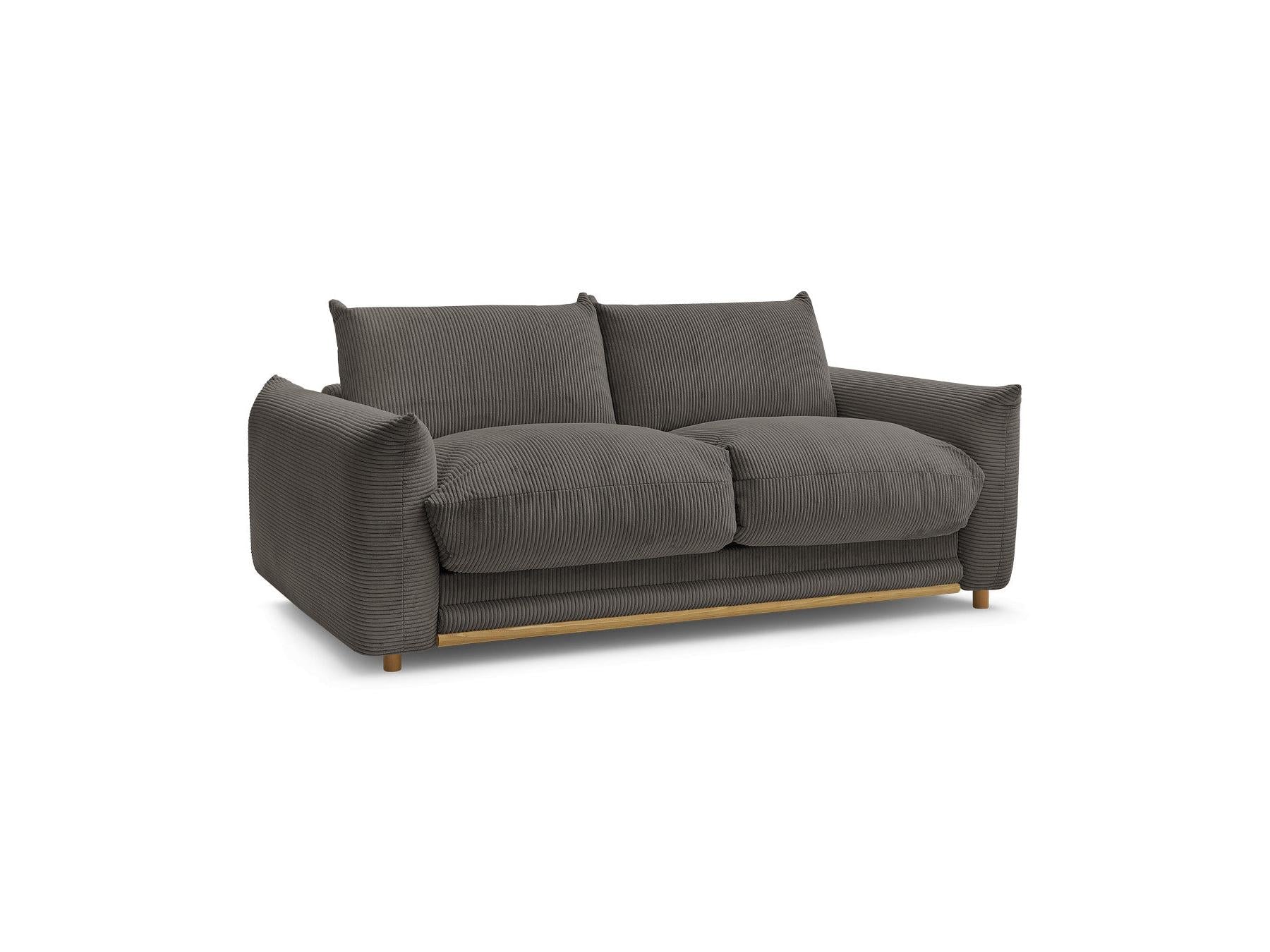 Ernest - Canapé Droit Convertible 3 Places - Tissu Velours Côtelé