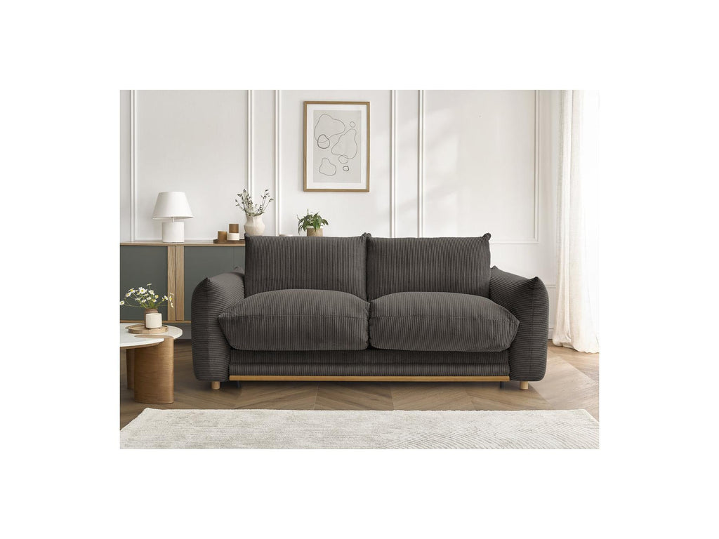 Ernest - Canapé Droit Convertible 3 Places - Tissu Velours Côtelé