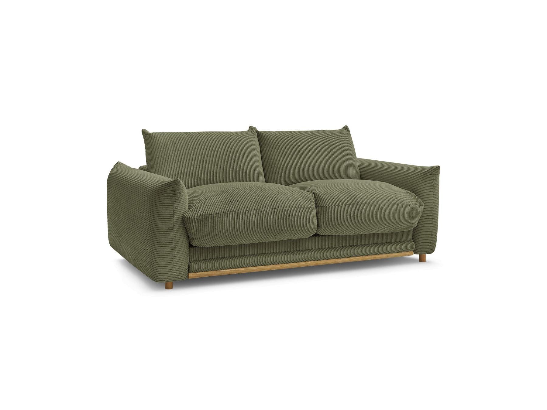 Ernest - Canapé Droit Convertible 3 Places - Tissu Velours Côtelé