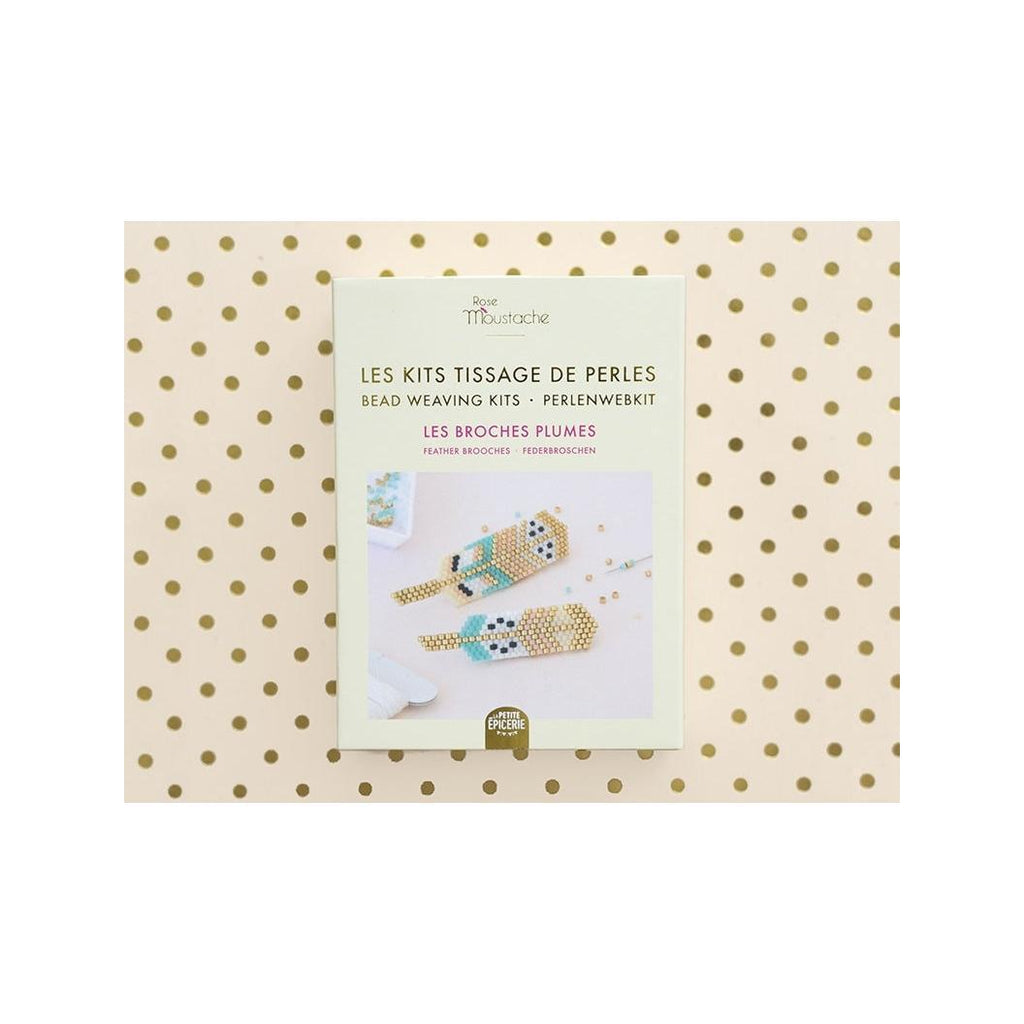 Kit Rose Moustache - Tissage De Perles Miyuki - Les Broches Plumes