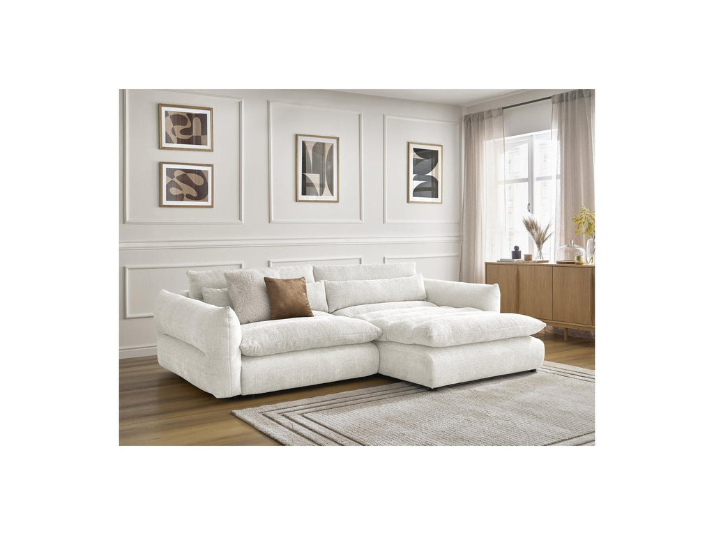 Neil - Canapé D'Angle Fixe - Tissu Texturé - Angle Droit