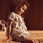 Chemise Bleuet Ivoire/Moutarde