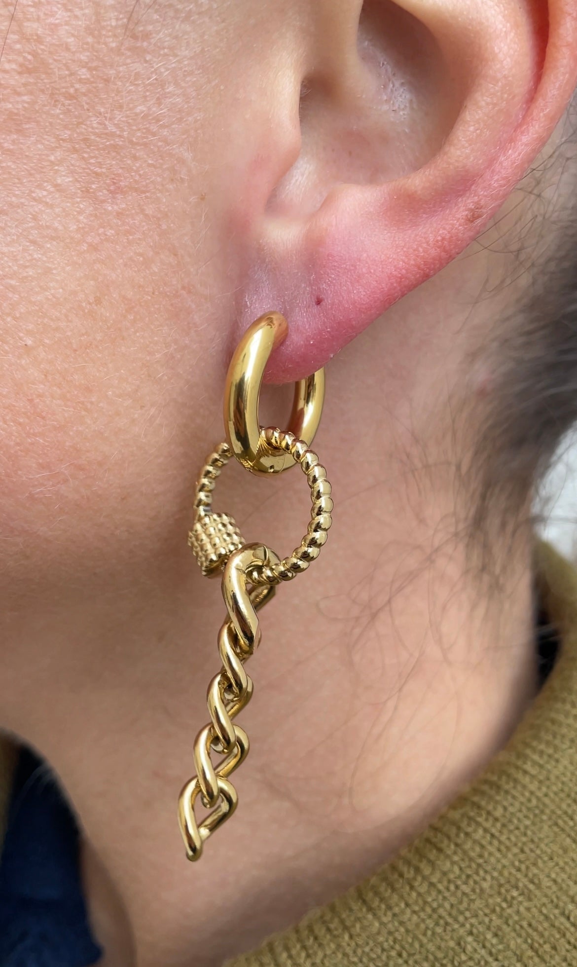 Boucles D'Oreilles Round Chain
