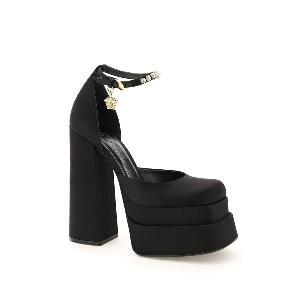 Escarpins - Versace Silk Satin Platform - Black