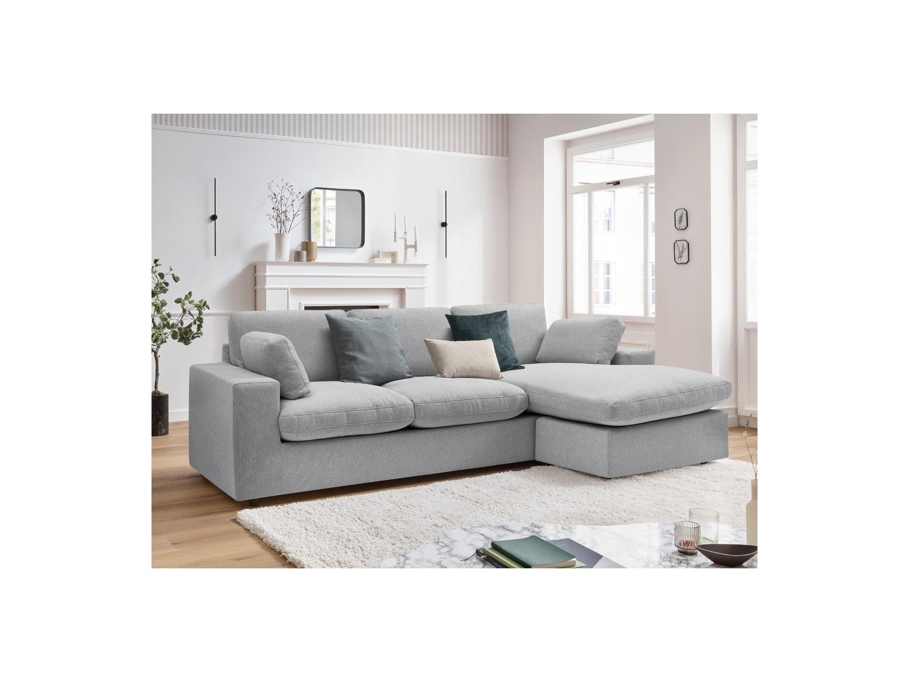 Belair - Canapé D'Angle Fixe Réversible Compact - Tissu