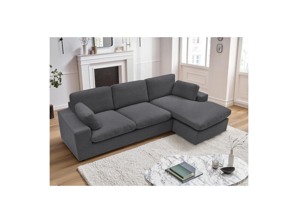 Belair - Canapé D'Angle Fixe Réversible Compact - Tissu