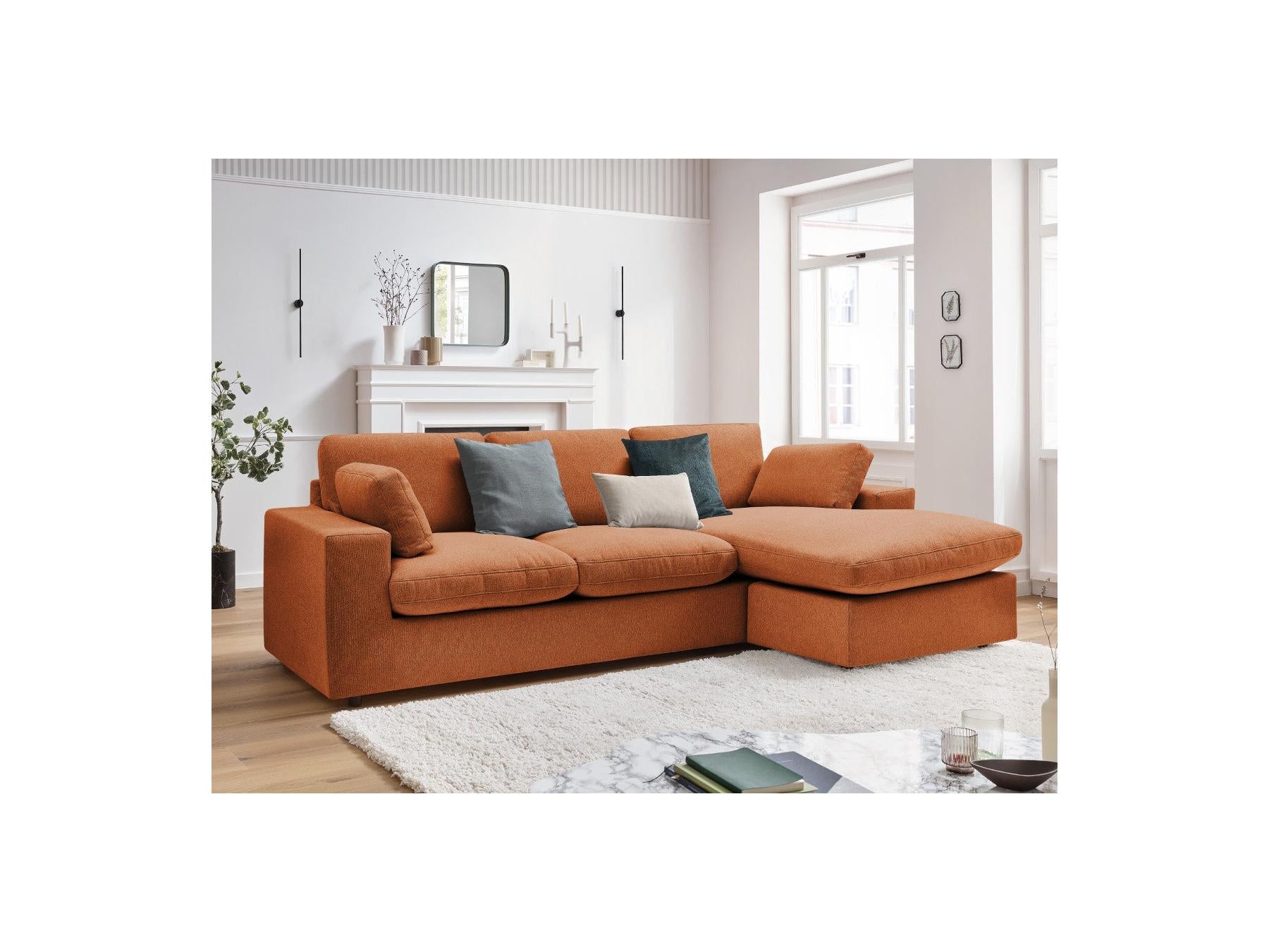 Belair - Canapé D'Angle Fixe Réversible Compact - Tissu