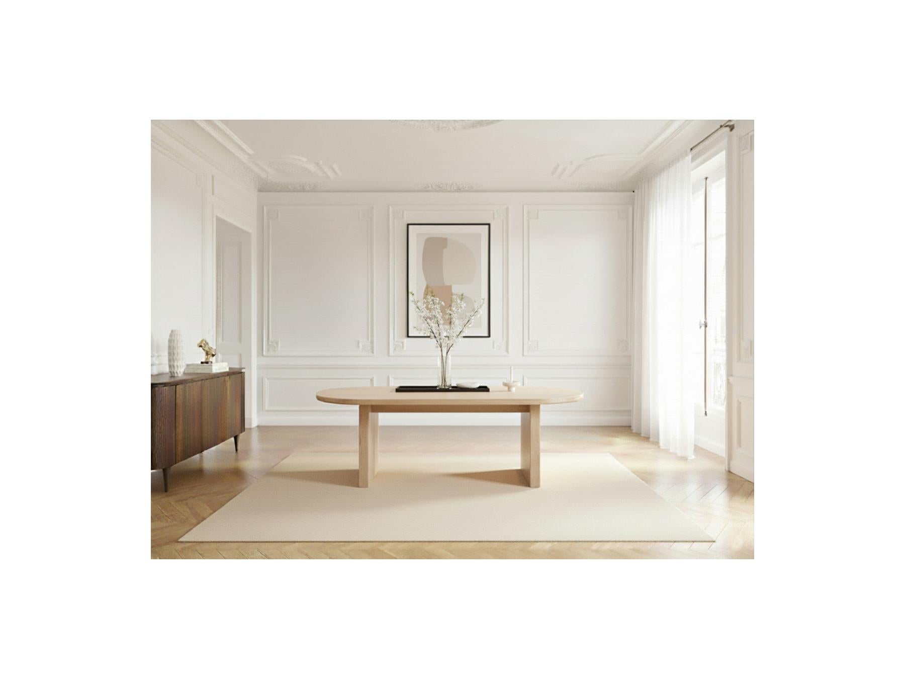 Pablo - Ensemble Avec Table À Manger Ovale Placage Noyer + Chaises Tanya Tissu Texturé - Lot De 6 Chaises