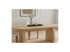 Pablo - Ensemble Avec Table À Manger Ovale Placage Noyer + Chaises Tanya Tissu Texturé - Lot De 6 Chaises