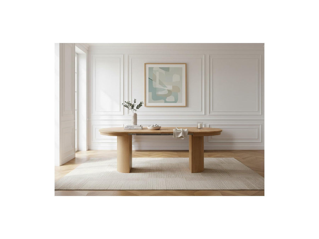 Prado - Table À Manger Ronde Extensible 110 À 210 Cm - Placage Chêne Massif