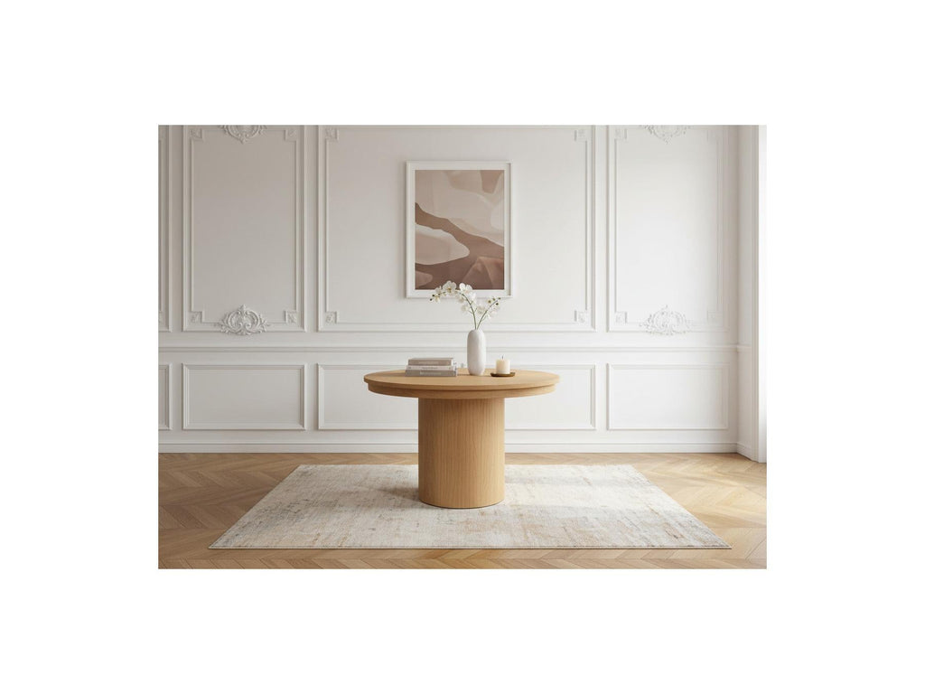 Prado - Table À Manger Ronde Extensible 110 À 210 Cm - Placage Chêne Massif