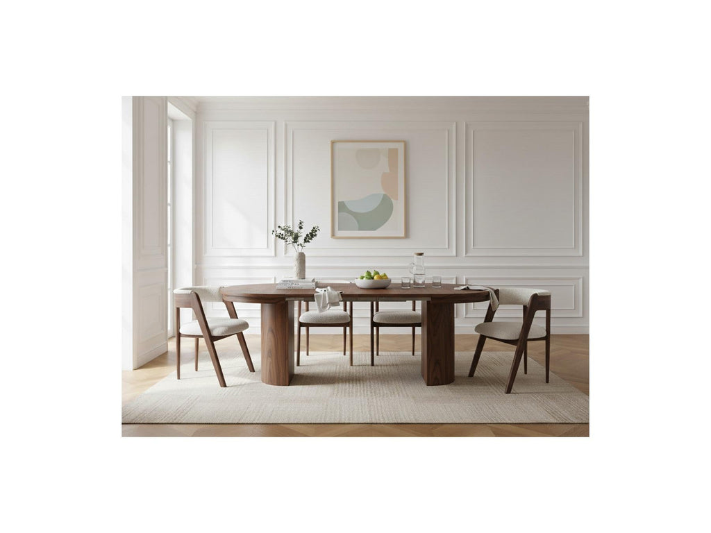 Prado - Table À Manger Ronde Extensible 110 À 210 Cm - Placage Chêne Massif