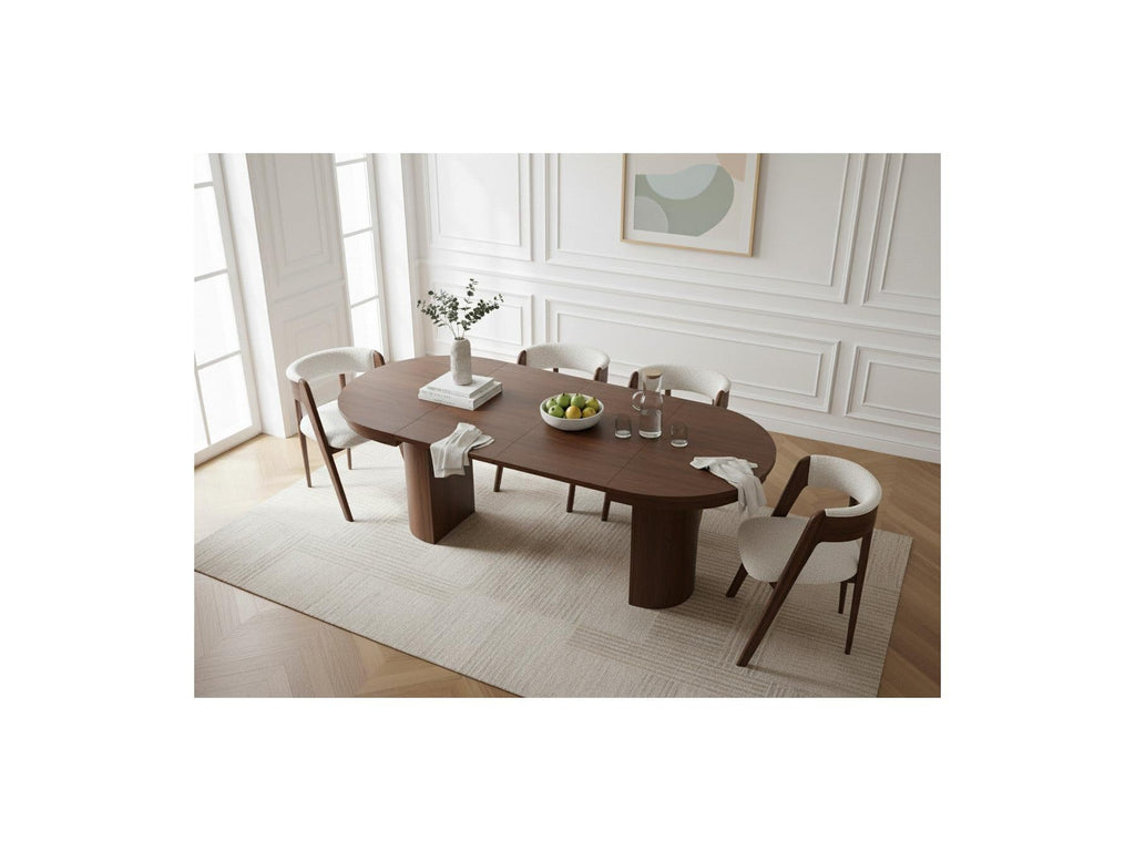 Prado - Table À Manger Ronde Extensible 110 À 210 Cm - Placage Chêne Massif