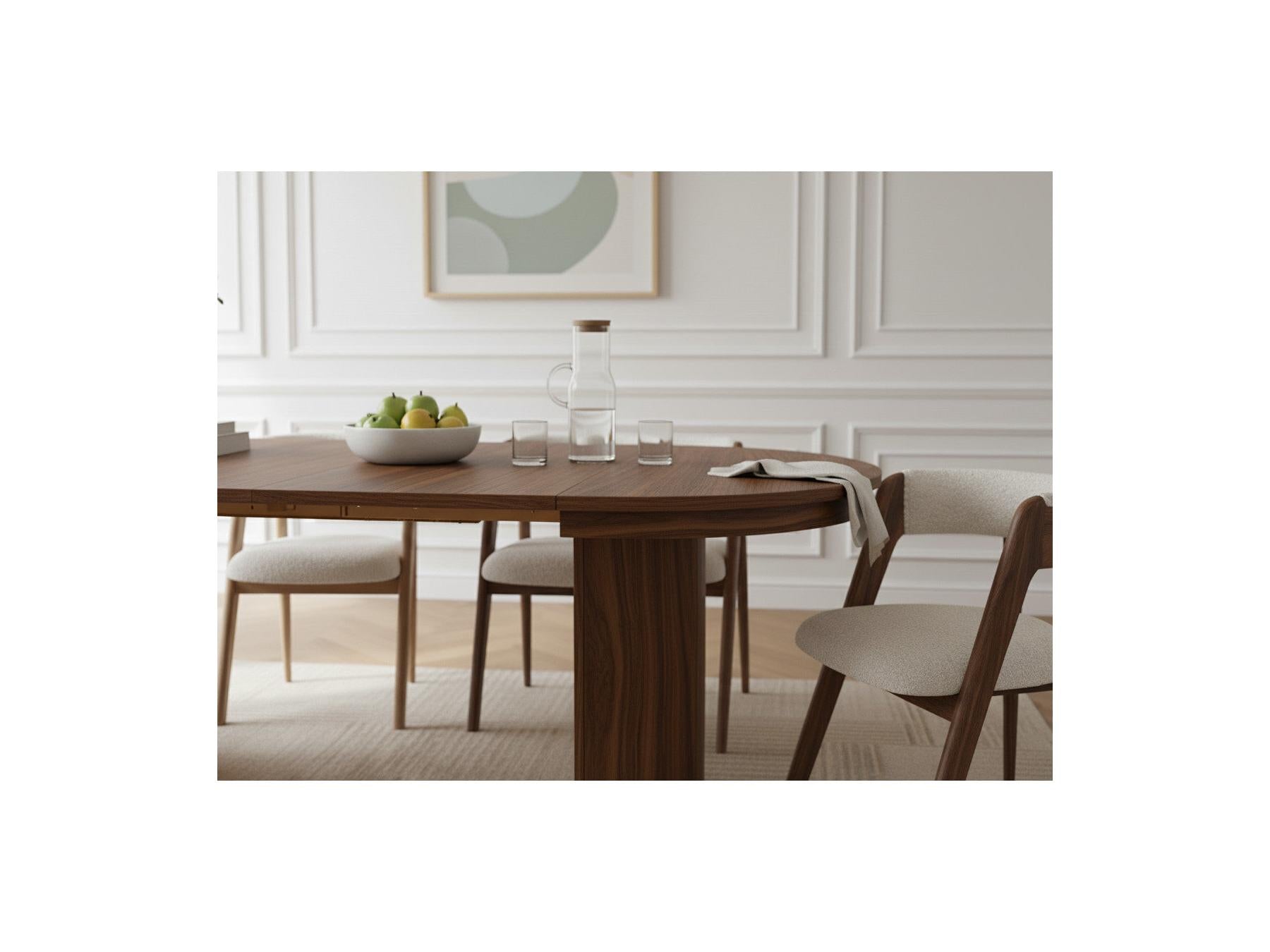 Prado - Table À Manger Ronde Extensible 110 À 210 Cm - Placage Chêne Massif