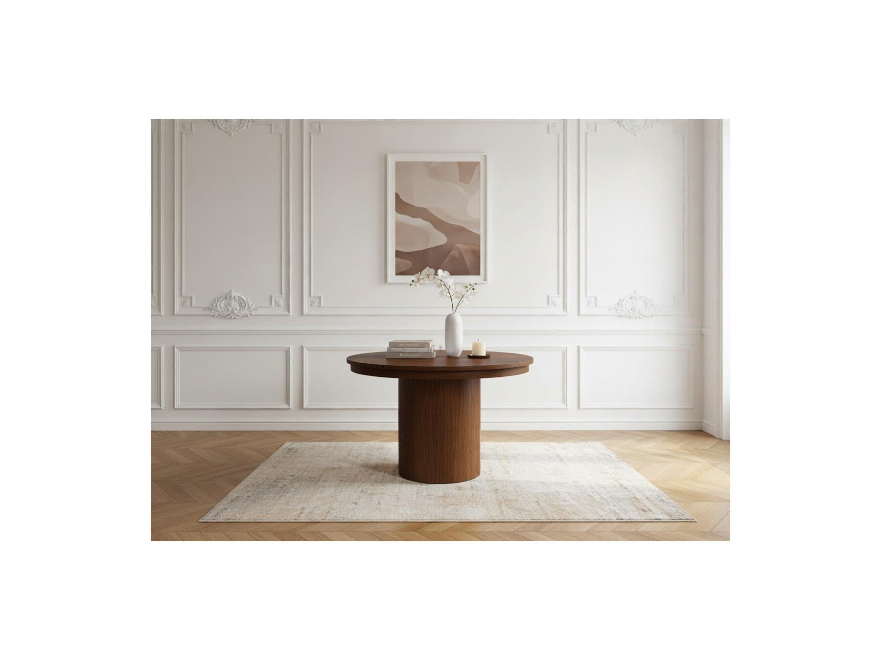 Prado - Table À Manger Ronde Extensible 110 À 210 Cm - Placage Chêne Massif