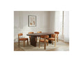 Pablo - Ensemble Avec Table À Manger Ovale Placage Noyer + Chaises Tanya Tissu Texturé - Lot De 6 Chaises