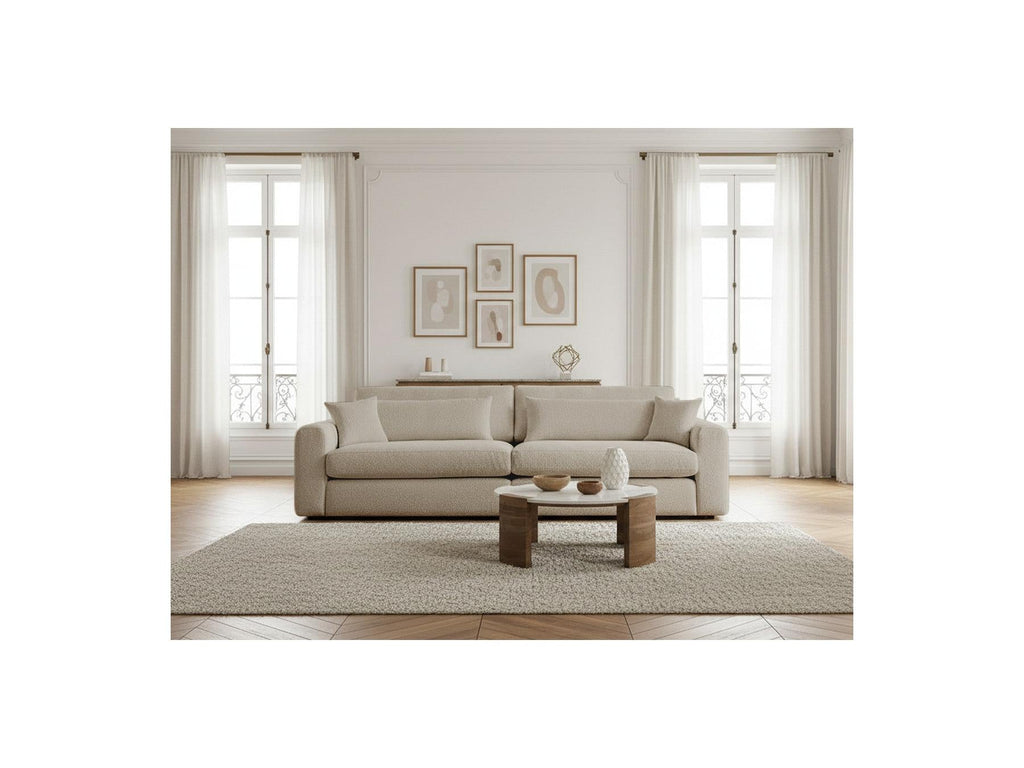 Belmont - Canapé Droit Fixe 3 Places - Tissu Bouclette