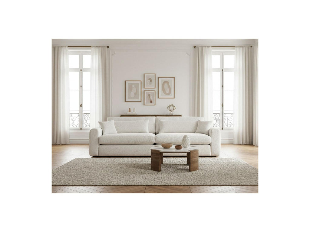 Belmont - Canapé Droit Fixe 3 Places - Tissu Bouclette