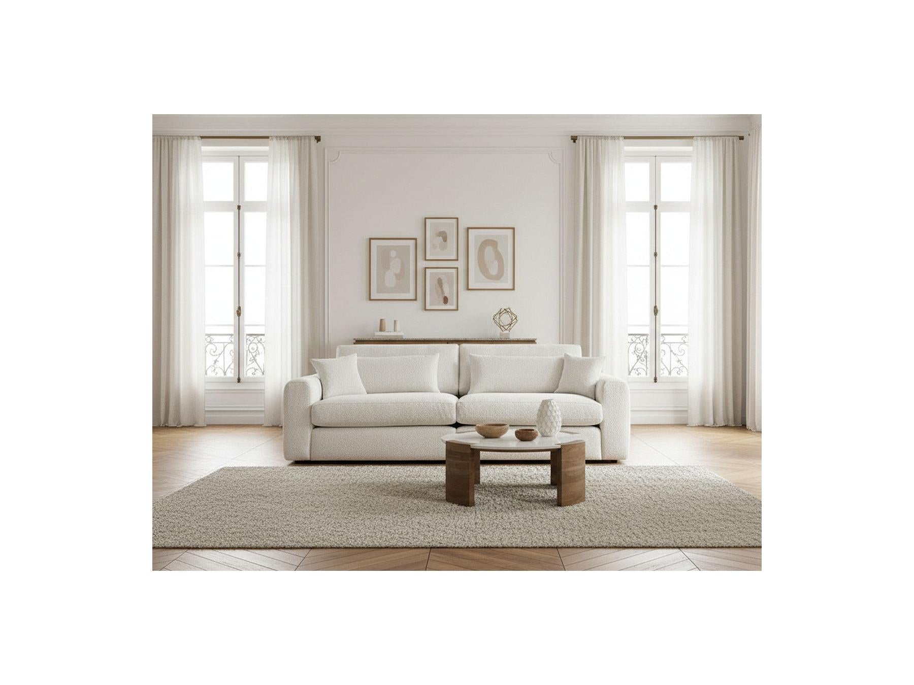 Belmont - Canapé Droit Fixe 2 Places - Tissu Bouclette
