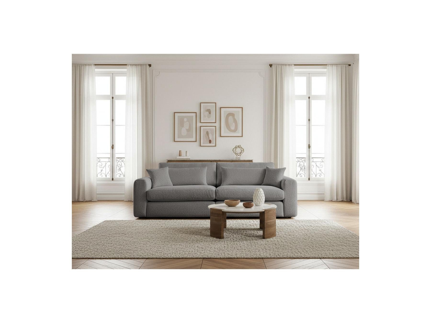 Belmont - Canapé Droit Fixe 2 Places - Tissu Bouclette