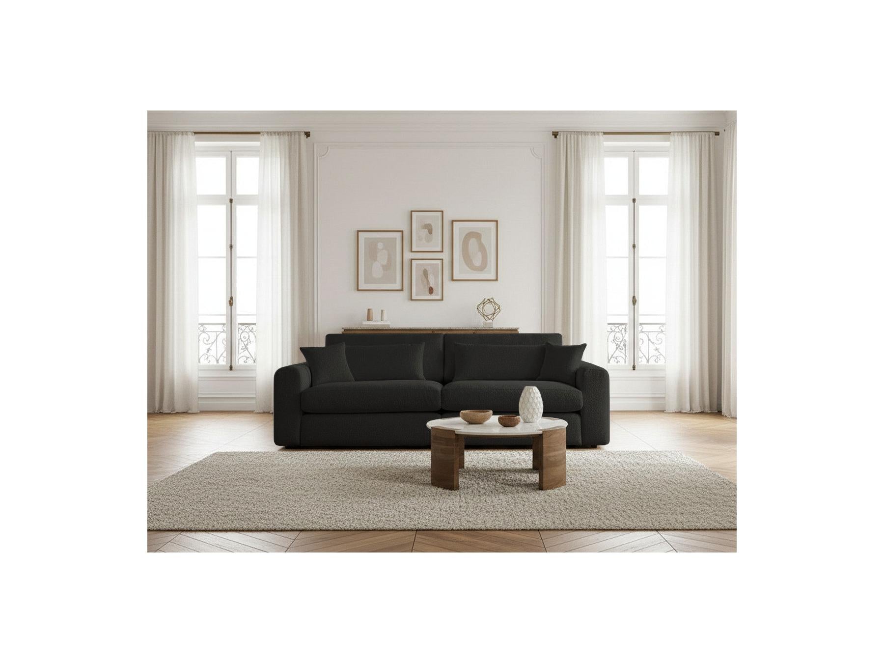 Belmont - Canapé Droit Fixe 2 Places - Tissu Bouclette