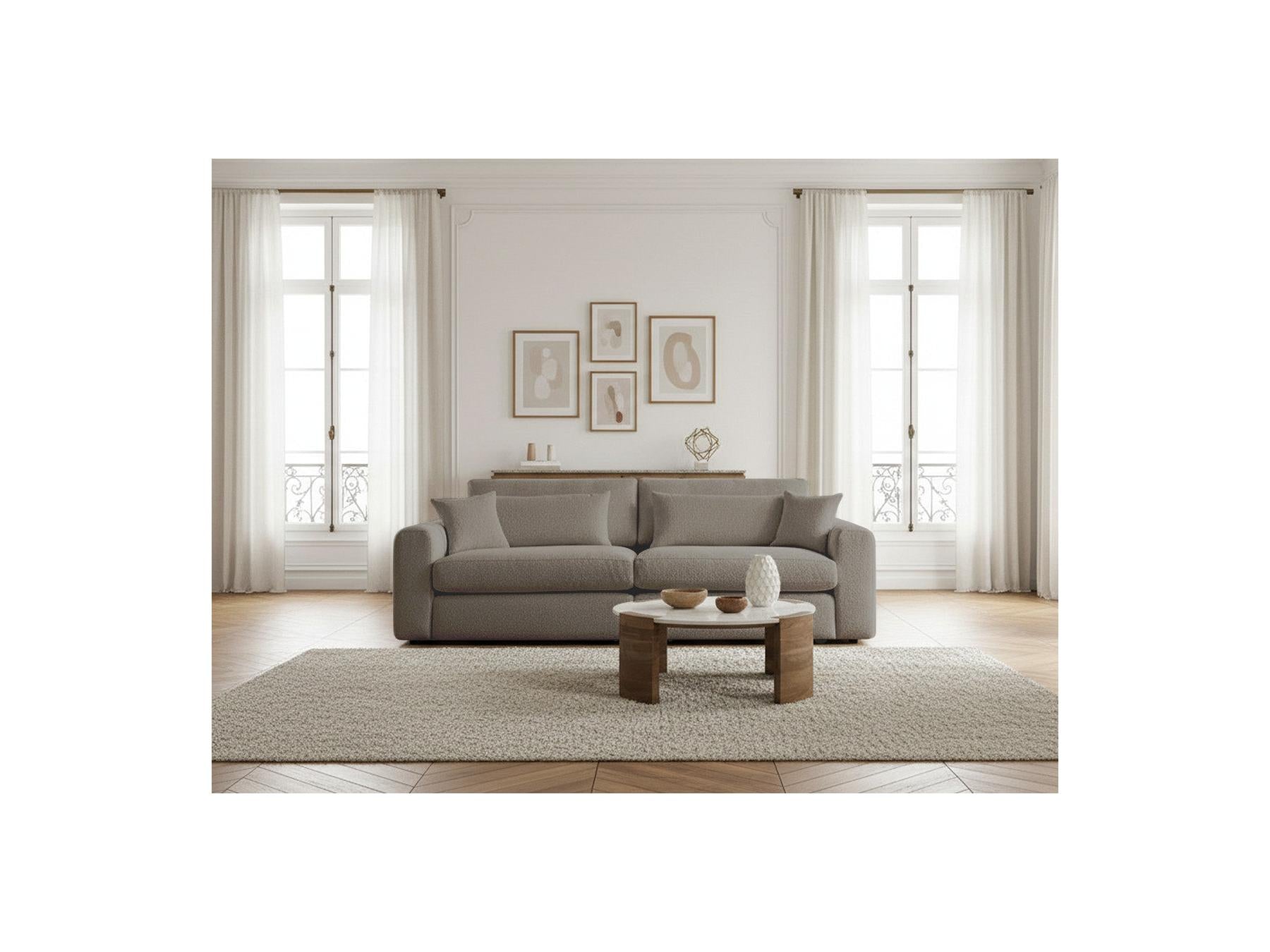 Belmont - Canapé Droit Fixe 2 Places - Tissu Bouclette