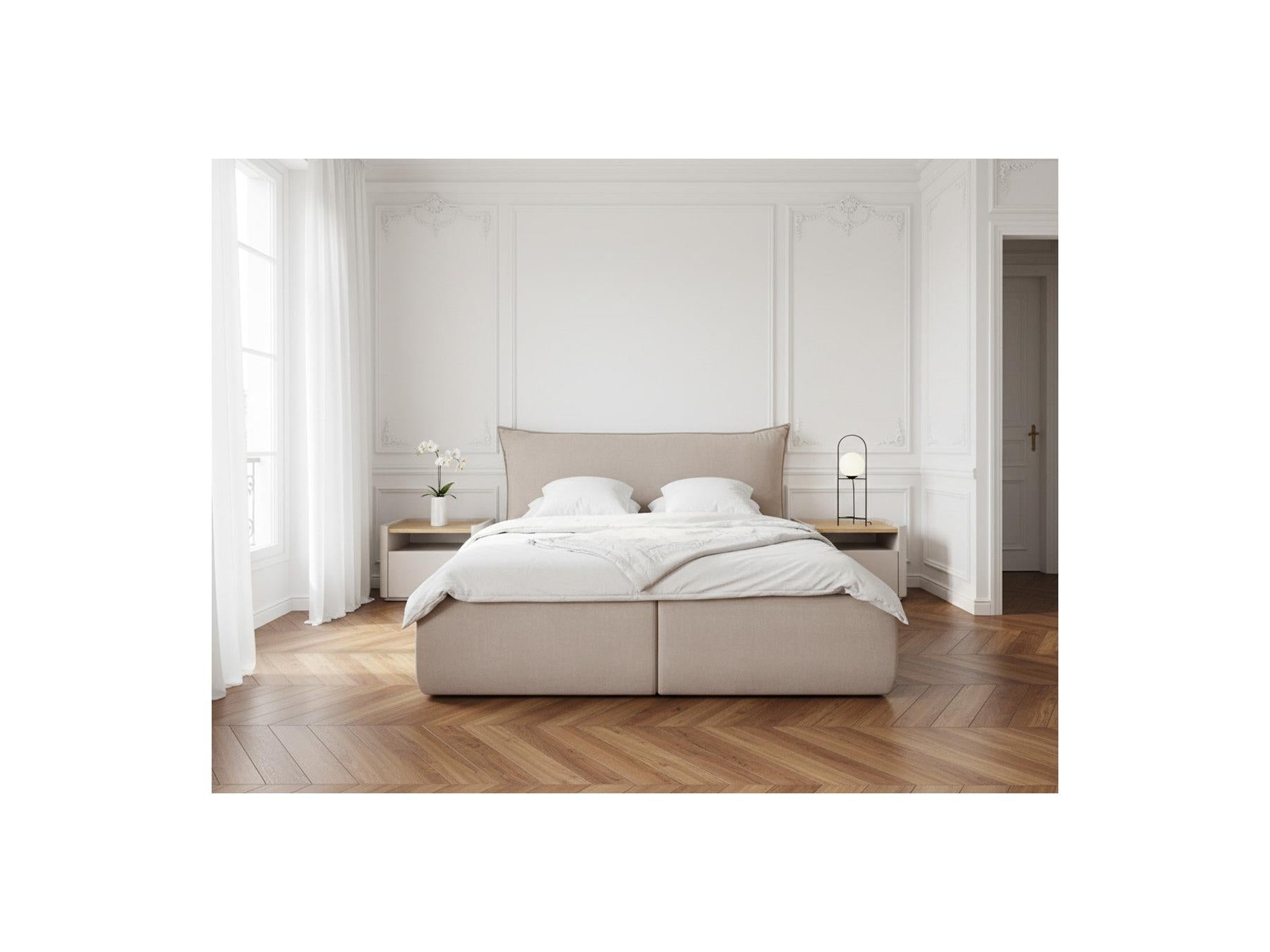 Jade - Lit Coffre Avec Tête De Lit Effet Oreiller