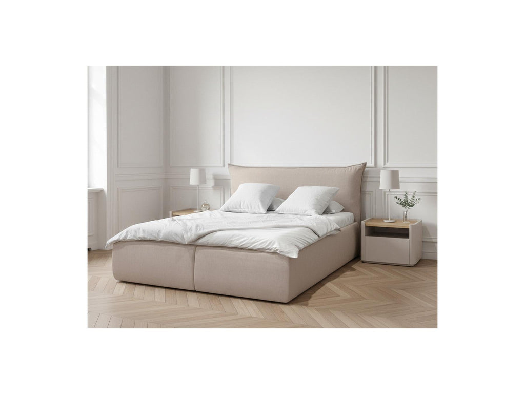 Jade - Lit Coffre Avec Tête De Lit Effet Oreiller
