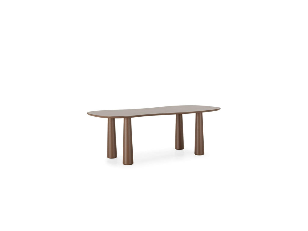 Sasha - Ensemble Avec Table À Manger Ovale + Chaises Rosa Tissu Texturé Marron - Lot De 4 Chaises