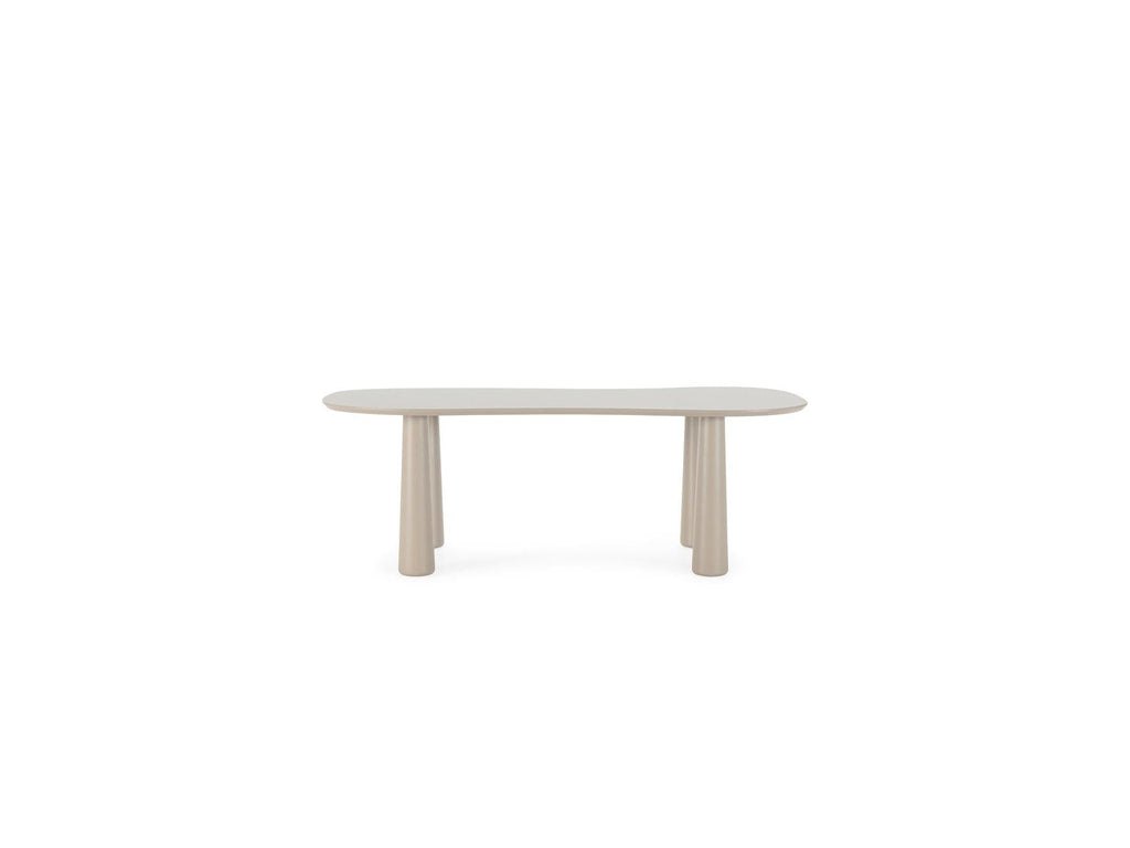 Sasha - Ensemble - Avec Table À Manger Ovale Beige + Chaises Mila Tissu Texturé - Lot De 4 Chaises