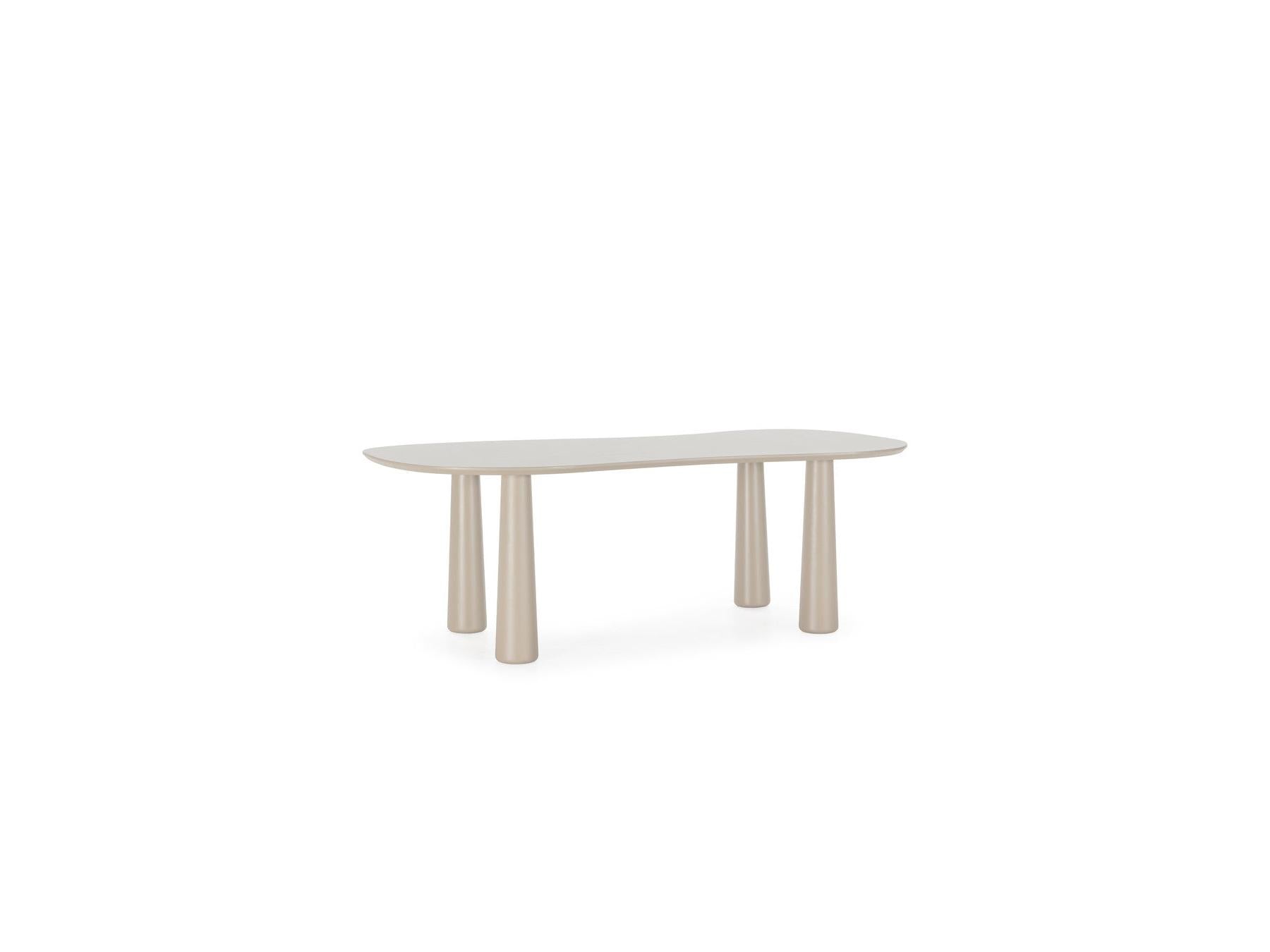 Sasha - Ensemble - Avec Table À Manger Ovale Beige + Chaises Mila Tissu Texturé - Lot De 4 Chaises
