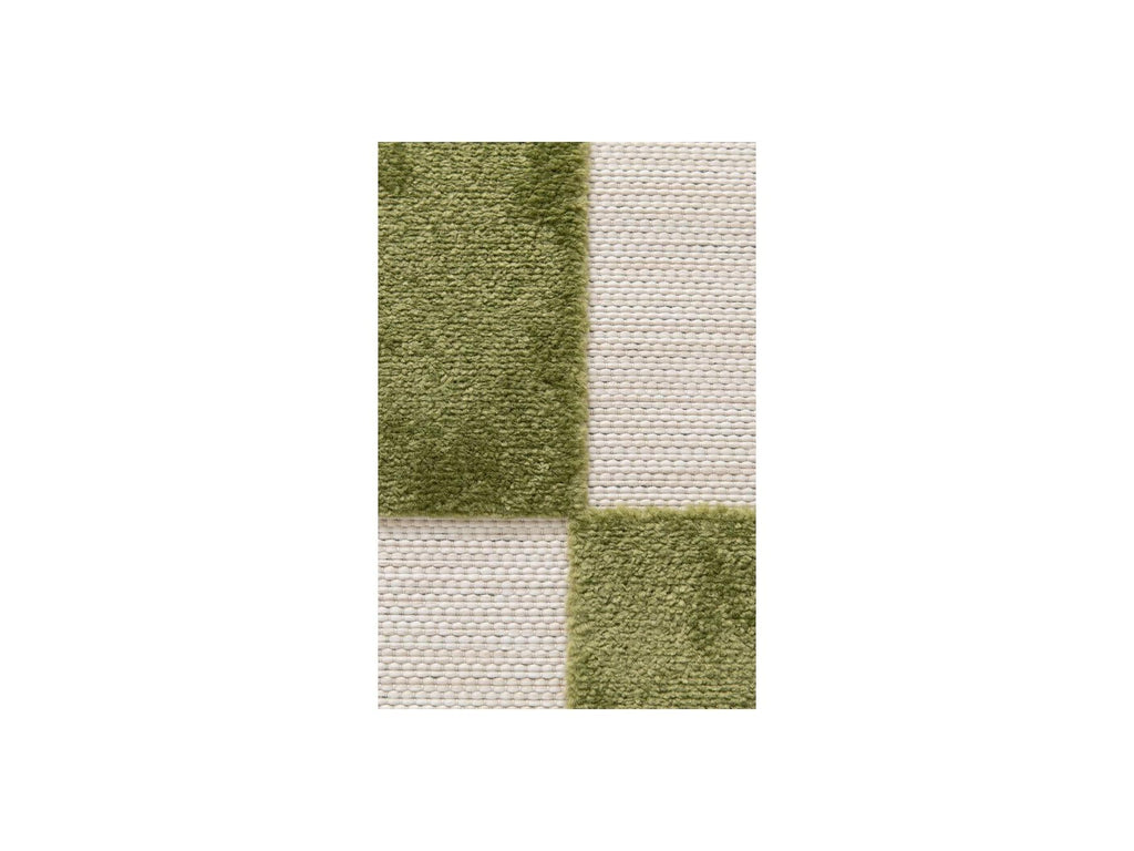 Gaelle - Tapis Poils Ras - Motif Damier - Vert