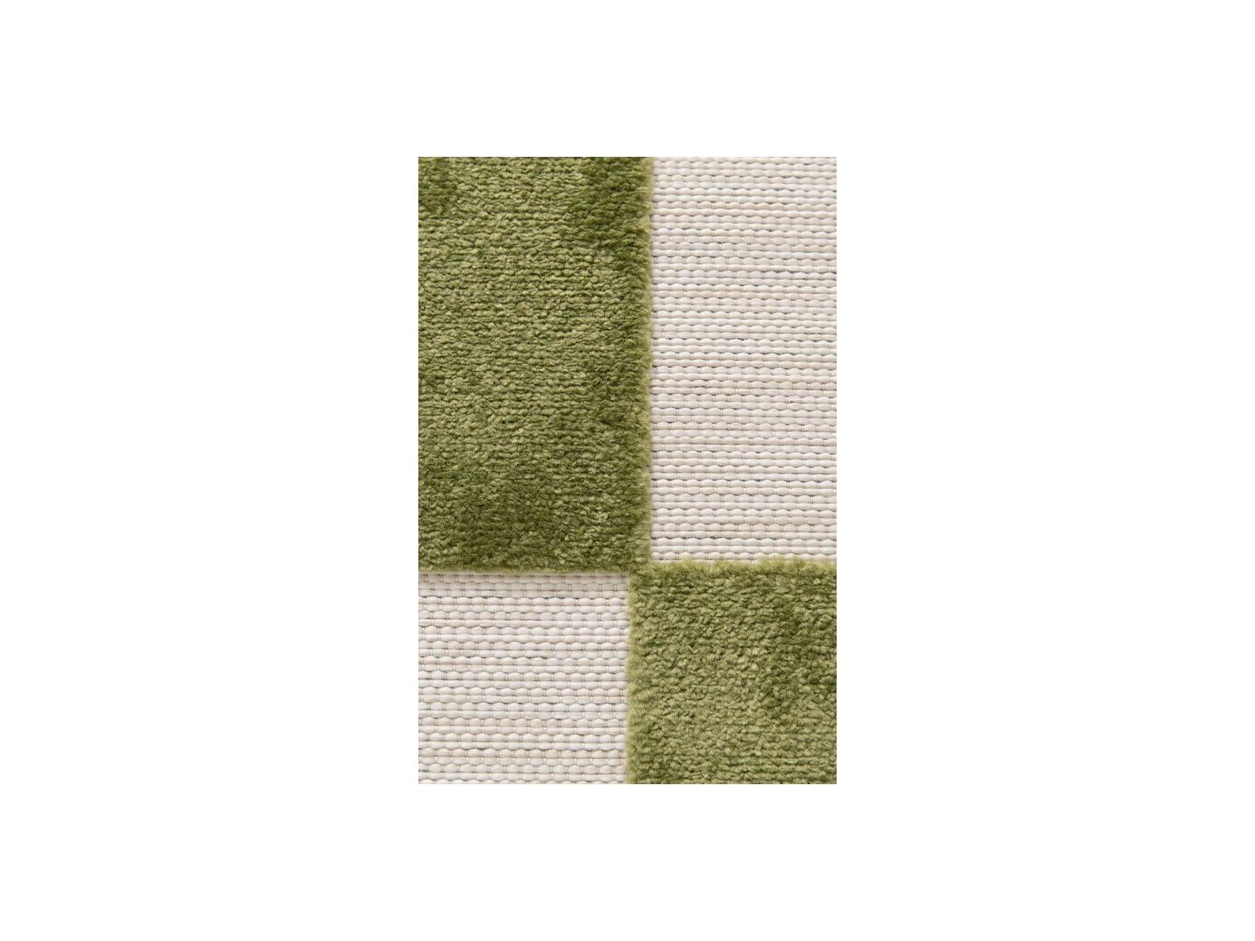 Gaelle - Tapis Poils Ras - Motif Damier - Vert