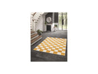 Gaelle - Tapis Poils Ras - Motif Damier - Jaune