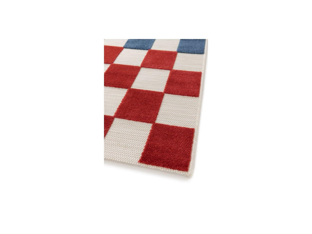 Gabrielle - Tapis Poils Ras - Motif Damier - Multicolore