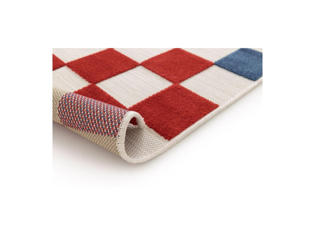Gabrielle - Tapis Poils Ras - Motif Damier - Multicolore