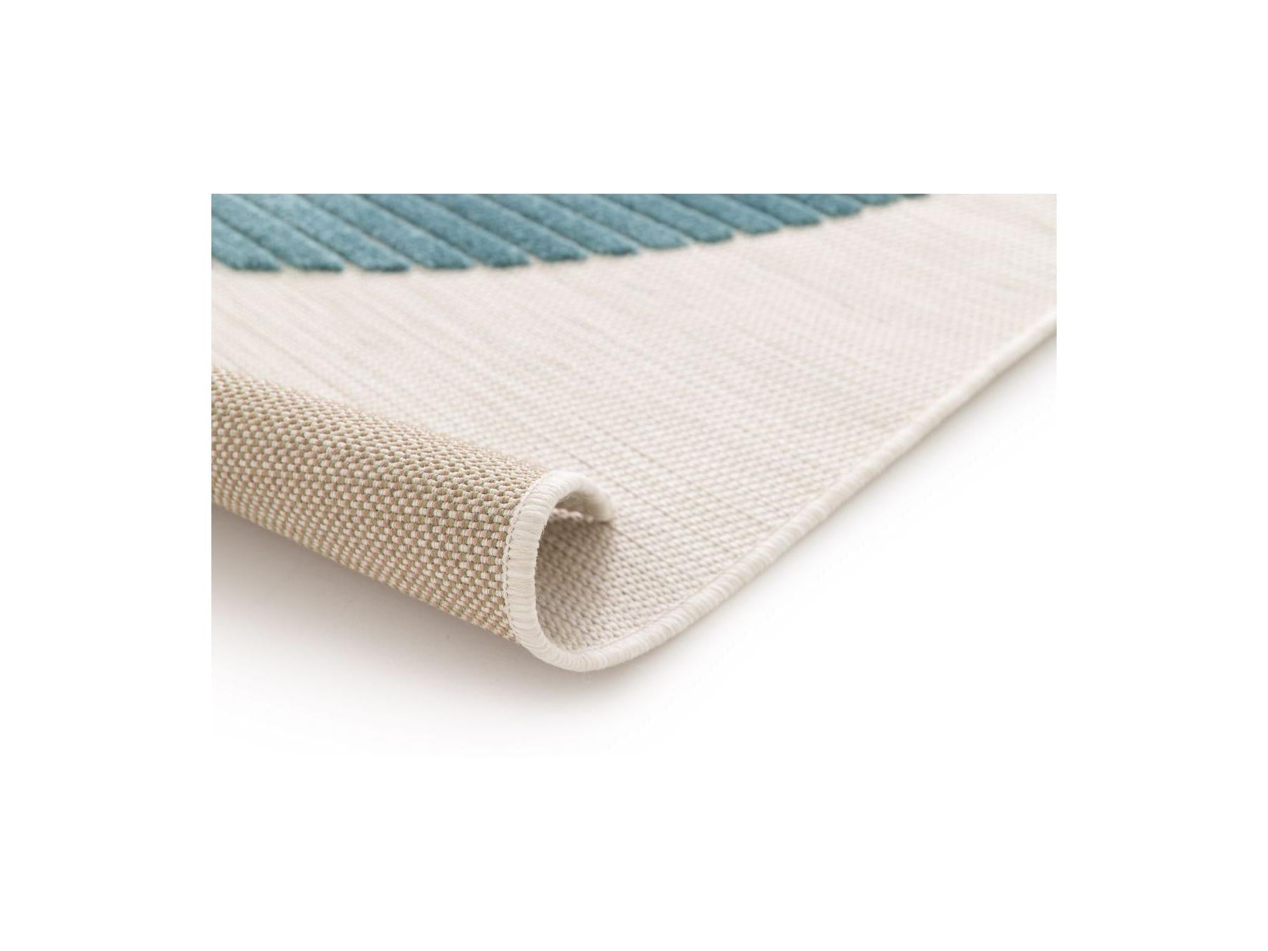 Eloi - Tapis Poils Ras - Motif Abstrait - Bleu