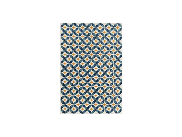 Isaure - Tapis Poils Ras - Motif Abstrait - Bleu