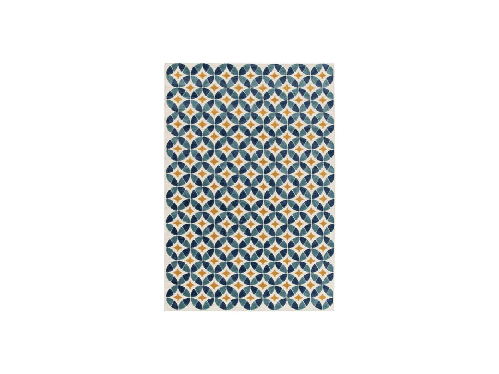 Isaure - Tapis Poils Ras - Motif Abstrait - Bleu