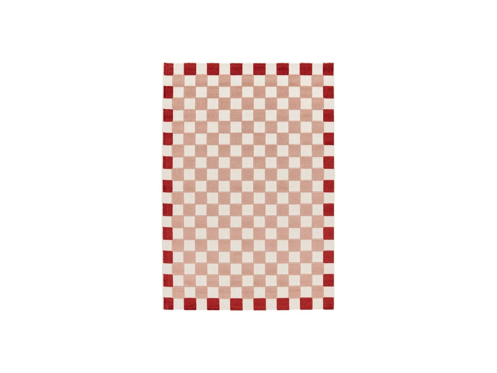 Myrlie - Tapis Poils Ras Myrlie Motif Damier - Rose
