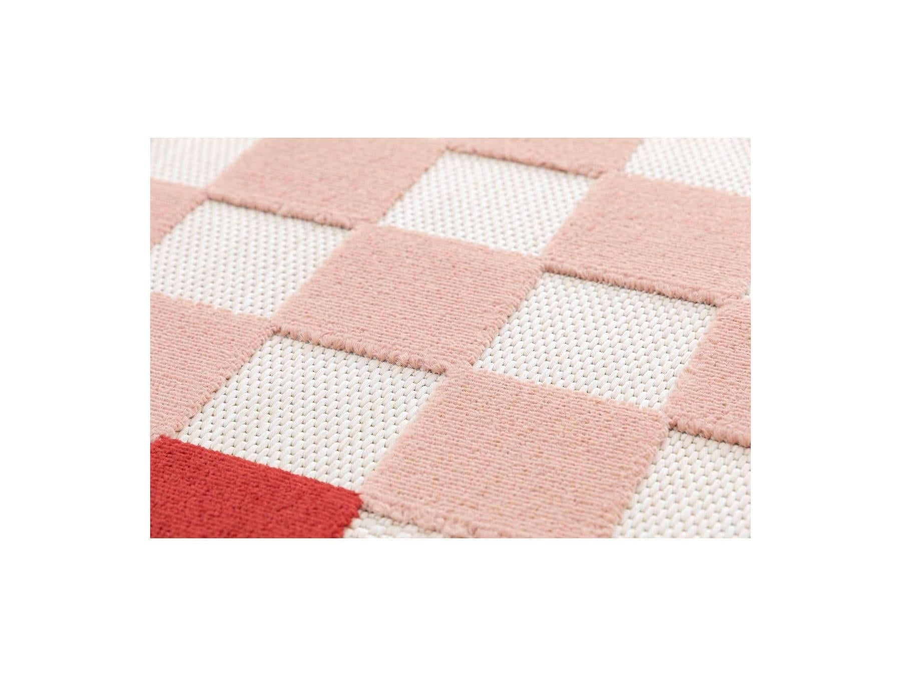 Myrlie - Tapis Poils Ras Myrlie Motif Damier - Rose