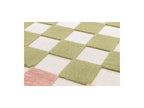 Myrlie - Tapis Poils Ras - Motif Damier - Vert