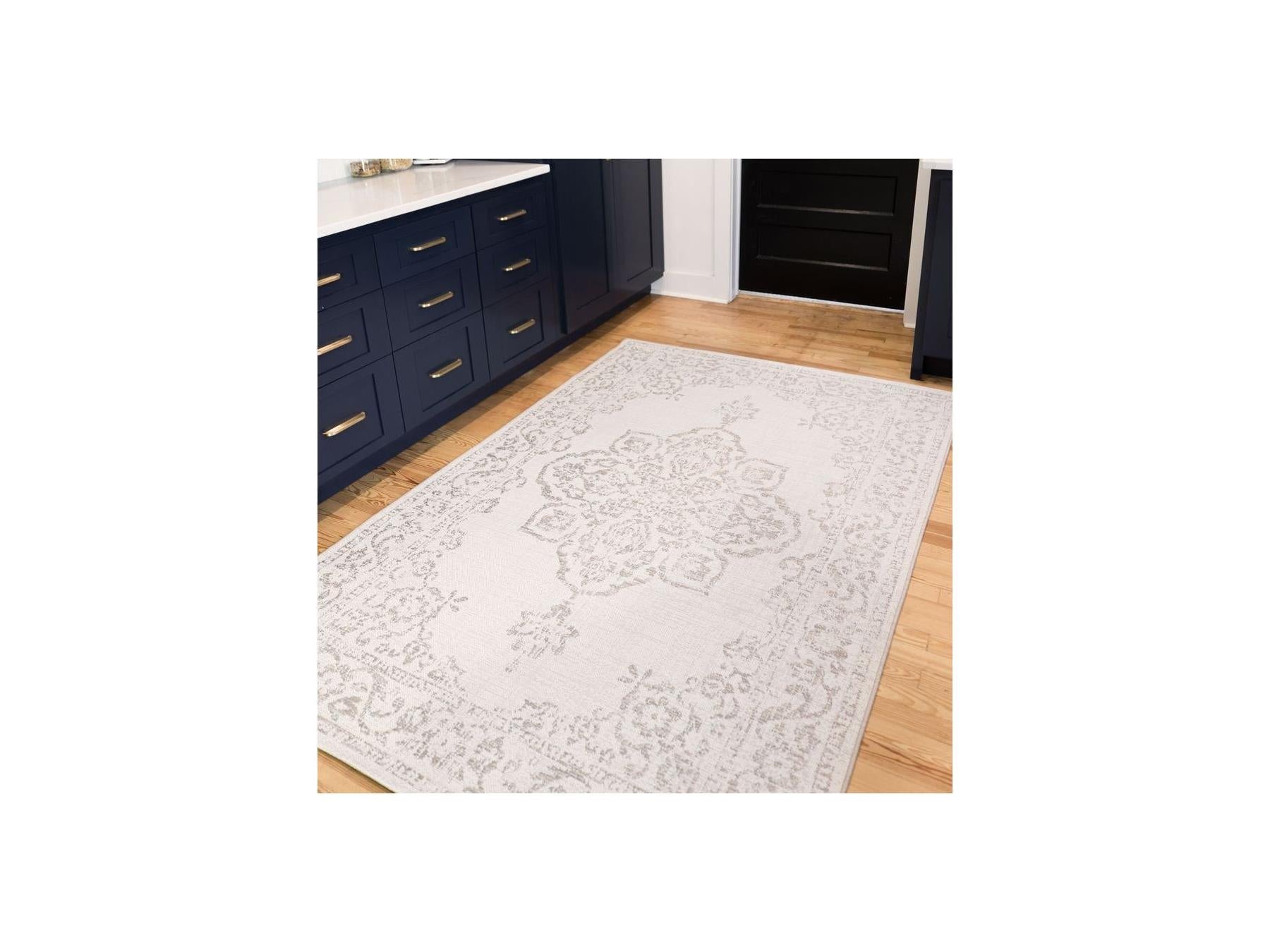 Sami - Tapis Tissé Plat - Motif Vintage - Gris