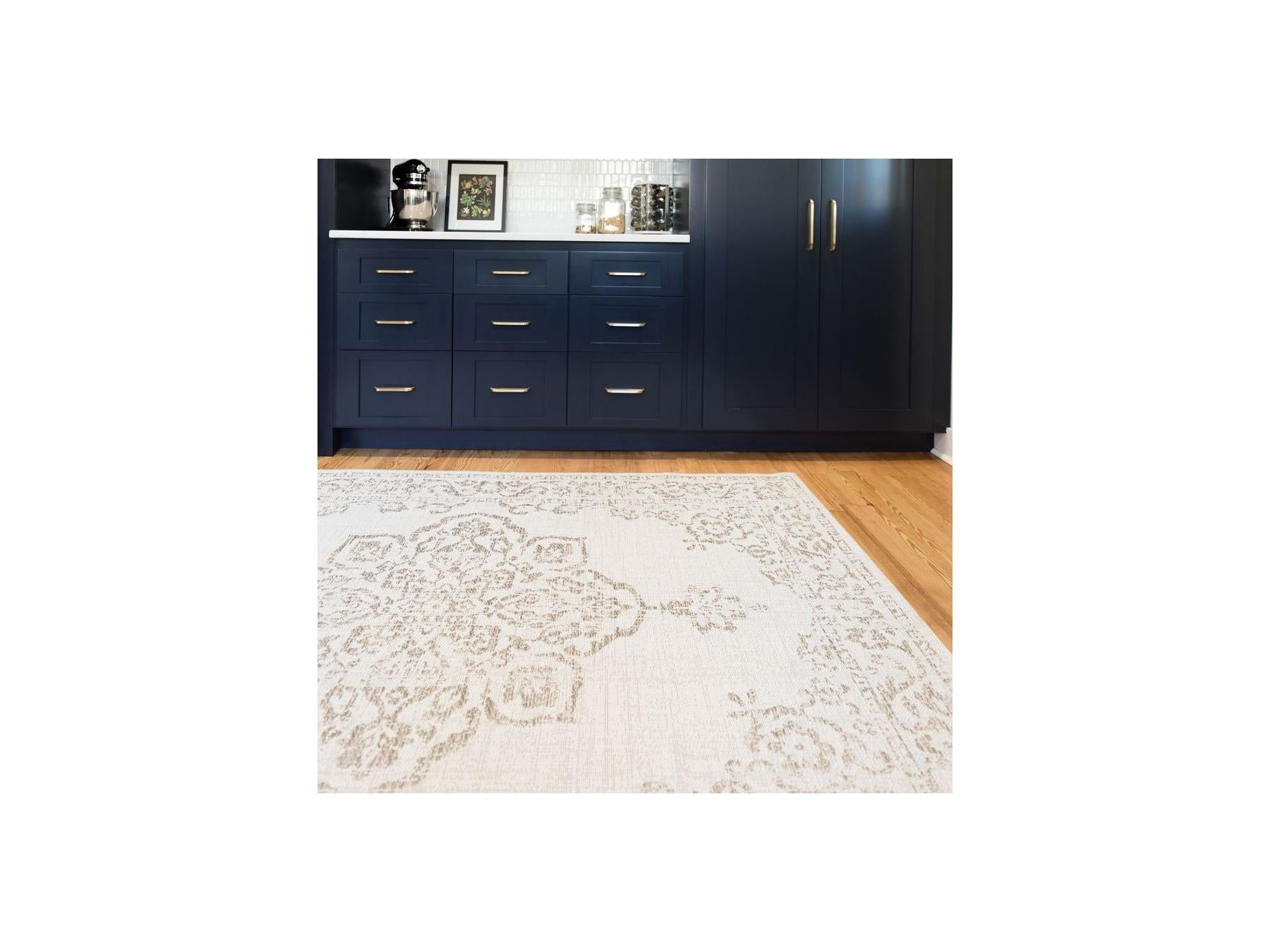 Sami - Tapis Tissé Plat - Motif Vintage - Gris