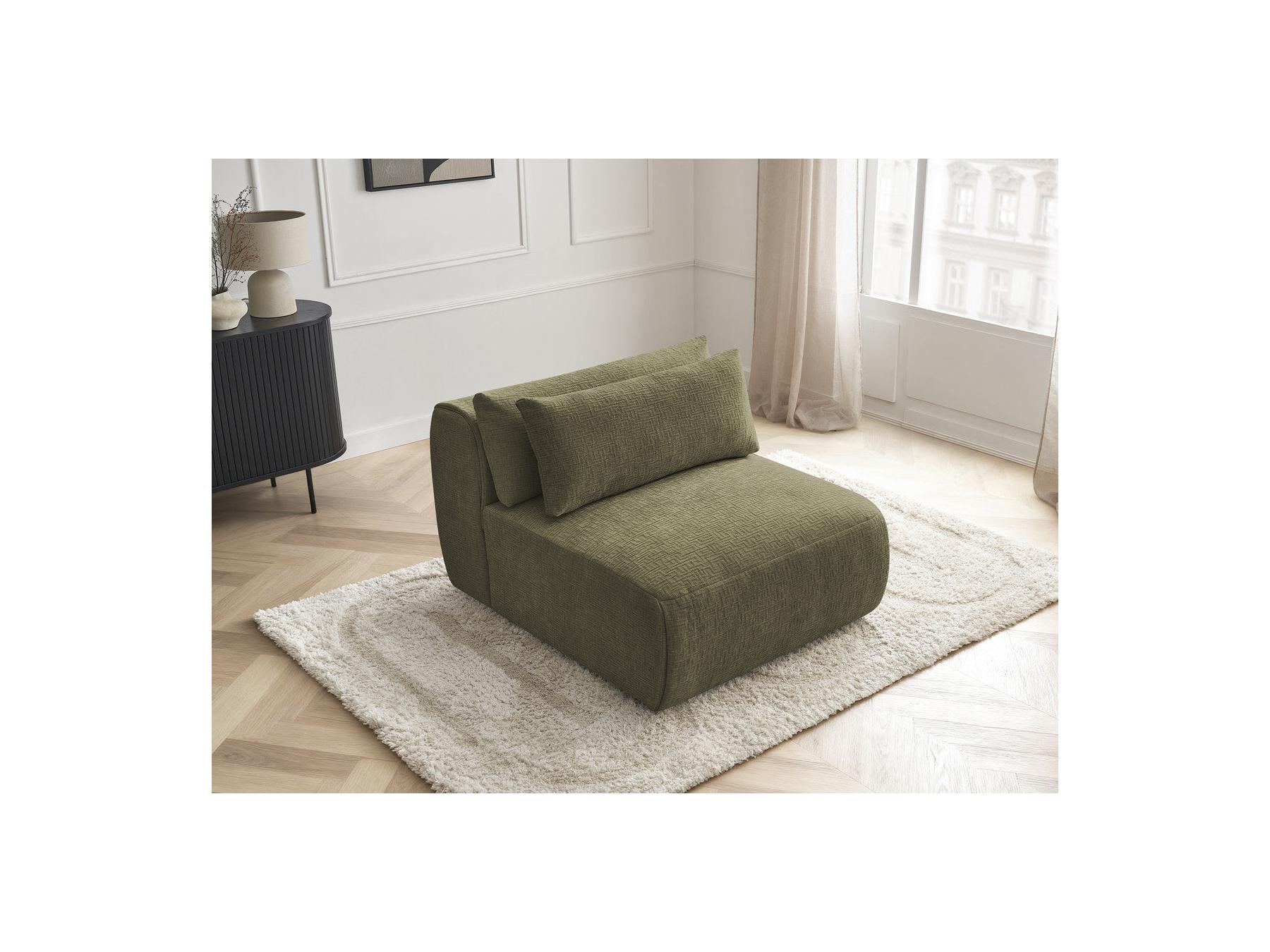 Jana - Chauffeuse 1 Place Avec Têtière Pour Canapé Modulable - Tissu Texturé