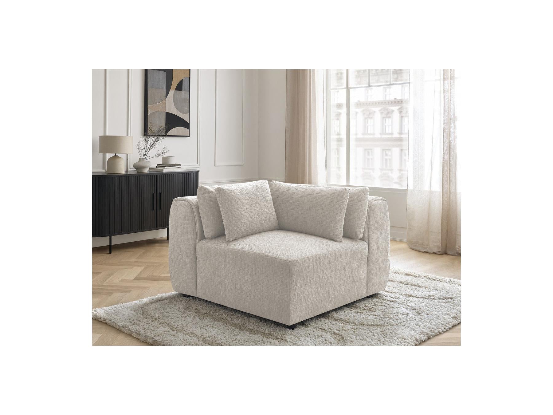 Jana - Angle Avec Têtière Pour Canapé Modulable - Tissu Texturé